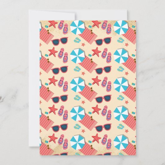 夏のパーティー | ビーチ誕生日パーティー 招待状 (裏面)