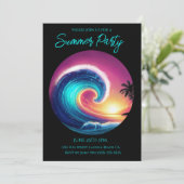 夏のパーティー – 大きな波サーフィン- 招待状 (スタンド正面)