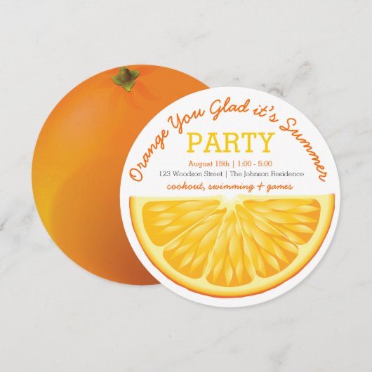 夏のパーティー 招待状 (正面/裏面)