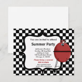 夏のパーティー 招待状 (正面/裏面)