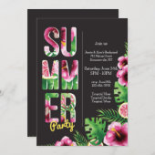 夏のパーティー 招待状 (正面/裏面)