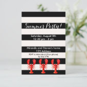 夏のパーティー 赤いカニ 黒白 招待状 (スタンド正面)