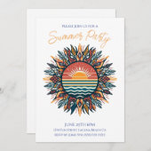 夏のパーティー – 部族の夏の太陽 招待状 (正面/裏面)