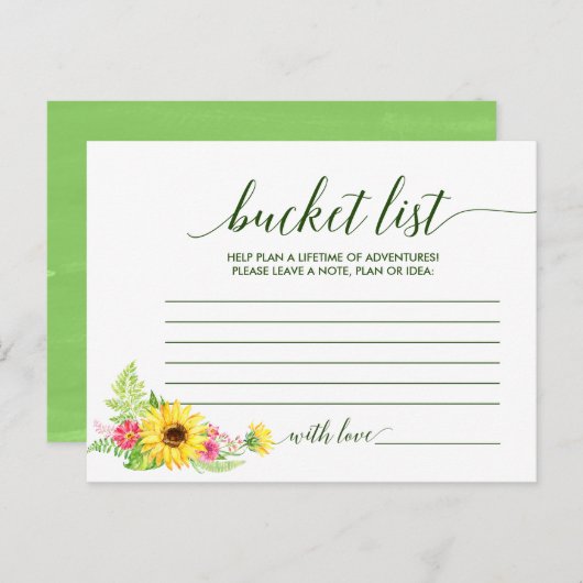 夏のヒマワリのバケツのリストカード ポストカード (正面/裏面)