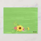 夏のヒマワリのバケツのリストカード ポストカード (裏面)