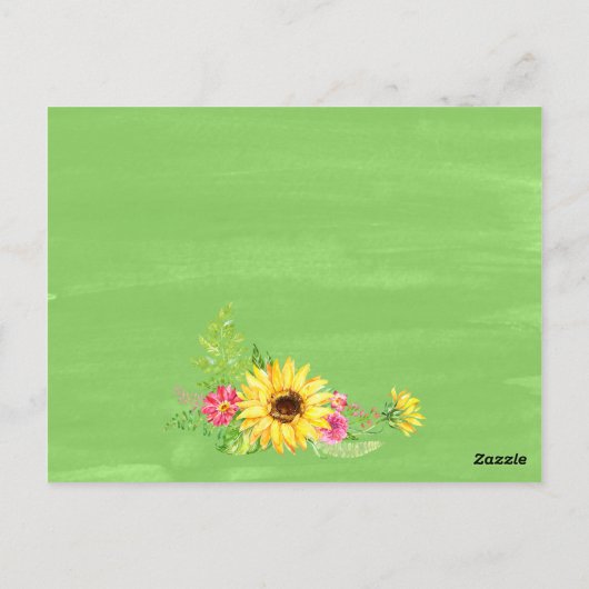 夏のヒマワリのバケツのリストカード ポストカード (裏面)