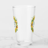 夏のヒマワリの円のモノグラム タンブラーグラス (右)