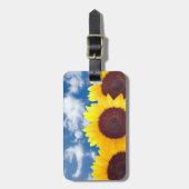 夏のヒマワリの荷物のラベル ラゲッジタグ (正面縦)