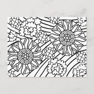 夏のヒマワリはあなたのカードを着色します ポストカード