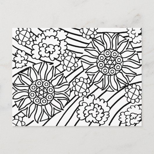 夏のヒマワリはあなたのカードを着色します ポストカード (正面)