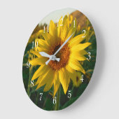 夏のヒマワリ ラージ壁時計 (傾斜)