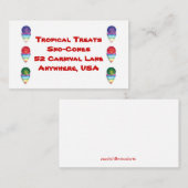 夏のビジネスのためのスノーコーンsnoコーン 名刺 (正面/裏面)