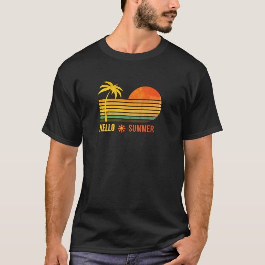 夏のビジュー：ハローサマーのTシャツ Tシャツ (正面)