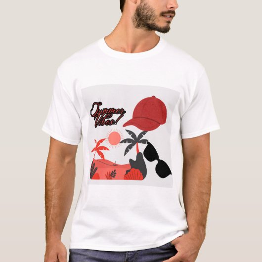 夏のビブス 白 メンズ 半袖Tシャツ Tシャツ (正面)