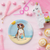 夏のビーグル犬 ペーパープレート (パーティー)
