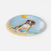 夏のビーグル犬 ペーパープレート (アングル)