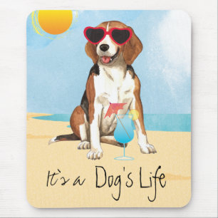 夏のビーグル犬 マウスパッド