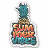 夏のビーズパイナップルビニールのシール シール (正面)