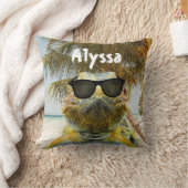 夏のビーチおもしろいのカスタマイズ クッション (ブランケット)