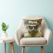 夏のビーチおもしろいのカスタマイズ クッション (椅子)