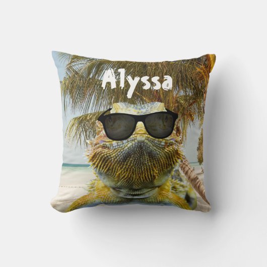 夏のビーチおもしろいのカスタマイズ クッション (正面)