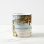 夏のビーチおもしろいのカスタマイズ コーヒーマグカップ (中央)