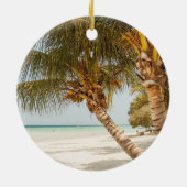 夏のビーチおもしろいのカスタマイズ セラミックオーナメント (裏面)