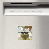 夏のビーチおもしろいのカスタマイズ マグネット (インサイチュ (食洗機))