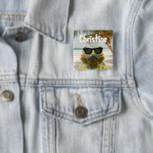 夏のビーチおもしろいのカスタマイズ 缶バッジ (インサイチュ)