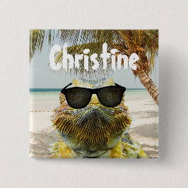 夏のビーチおもしろいのカスタマイズ 缶バッジ