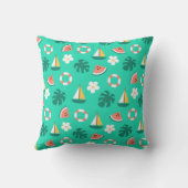 夏のビーチおもしろいパターン クッション (裏面)