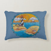 夏のビーチおもしろい日当たりの良い海岸沿岸 アクセントクッション (正面)