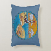 夏のビーチおもしろい日当たりの良い海岸沿岸 アクセントクッション (正面(垂直))