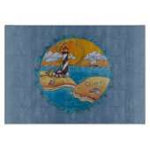 夏のビーチおもしろい日当たりの良い海岸沿岸 カッティングボード (正面)