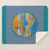 夏のビーチおもしろい日当たりの良い海岸沿岸 シェルパブランケット (正面(横))