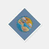 夏のビーチおもしろい日当たりの良い海岸沿岸 スタンダードカクテルナプキン (角)