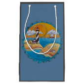 夏のビーチおもしろい日当たりの良い海岸沿岸 スモールペーパーバッグ (正面)