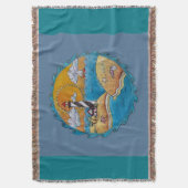 夏のビーチおもしろい日当たりの良い海岸沿岸 スローブランケット (正面縦)