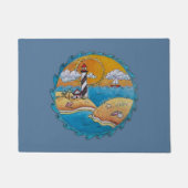 夏のビーチおもしろい日当たりの良い海岸沿岸 ドアマット (正面)