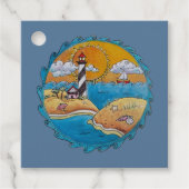 夏のビーチおもしろい日当たりの良い海岸沿岸 フェイバータグ (正面)