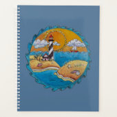 夏のビーチおもしろい日当たりの良い海岸沿岸 プランナー手帳 (正面)