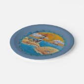 夏のビーチおもしろい日当たりの良い海岸沿岸 ペーパープレート (アングル)