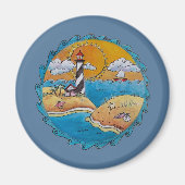 夏のビーチおもしろい日当たりの良い海岸沿岸 マグネット (正面)