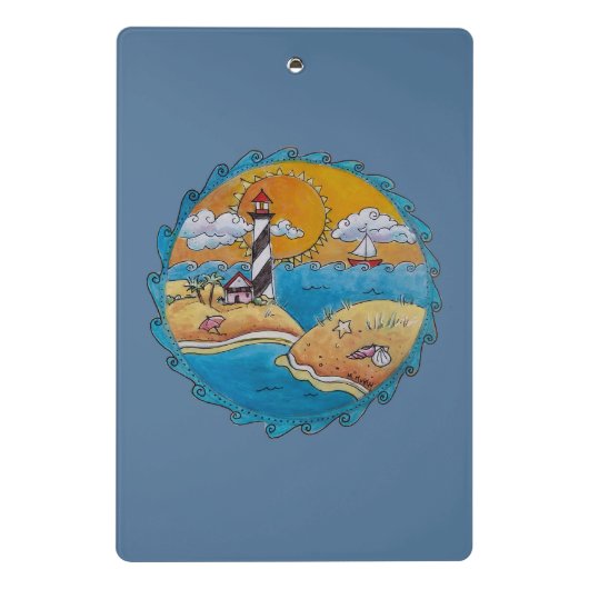 夏のビーチおもしろい日当たりの良い海岸沿岸 ミニクリップボード (裏面)