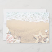 夏のビーチでのタコの結婚式リハーサルディナー 招待状 (裏面)