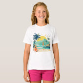 夏のビーチでリラックス Tシャツ (正面フル)