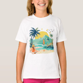 夏のビーチでリラックス Tシャツ