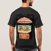 夏のビーチで日焼け Tシャツ (裏面)
