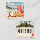 夏のビーチのイベントのパーティーの名刺 スクエア名刺 (正面/裏面)