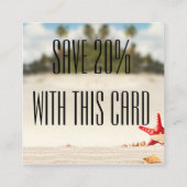 夏のビーチのイベントのパーティーの名刺 スクエア名刺 (裏面)